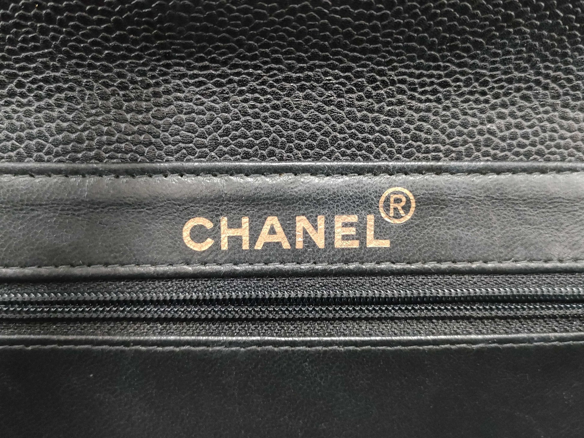 CHANEL Double-Face Matelasse Caviar Leather Shoulder Bag in Black with GD Hardware, No. 4