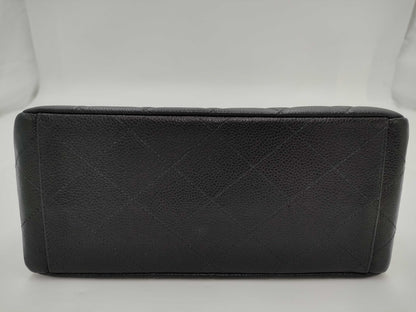 CHANEL Double-Face Matelasse Caviar Leather Shoulder Bag in Black with GD Hardware, No. 4