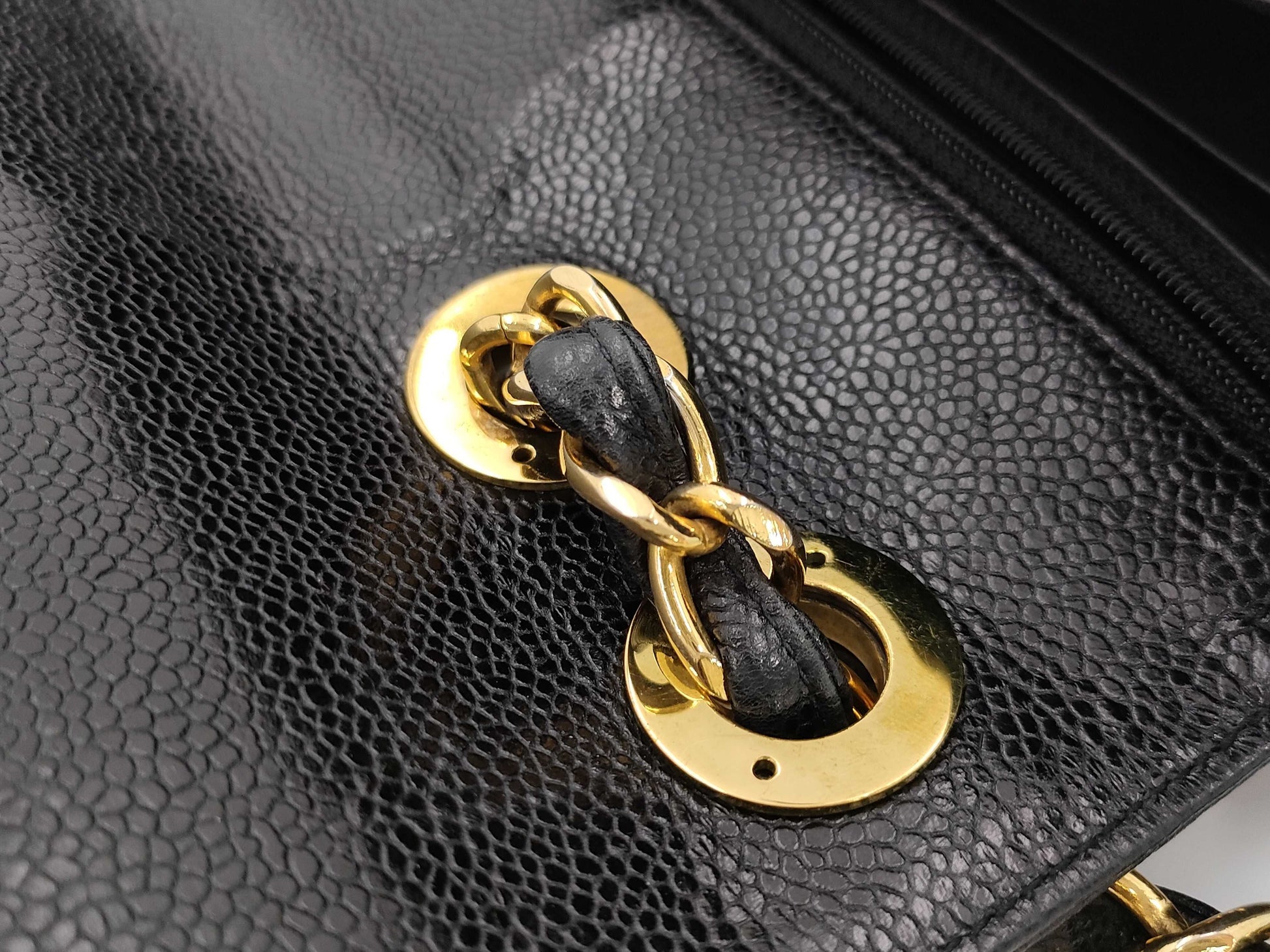 CHANEL Mademoiselle Chain Shoulder Bag with Caviar Skin
