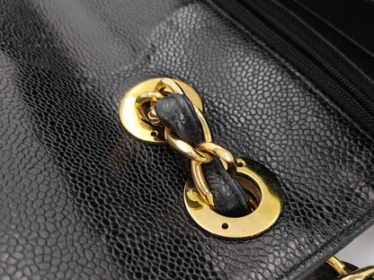 CHANEL Mademoiselle Chain Shoulder Bag with Caviar Skin
