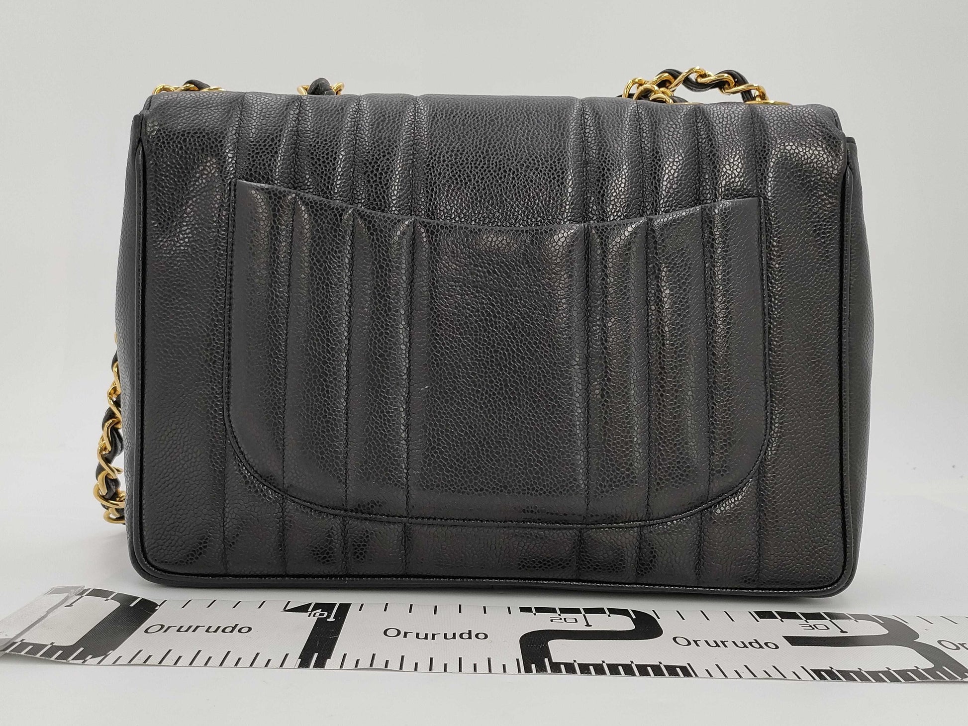 CHANEL Mademoiselle Chain Shoulder Bag with Caviar Skin