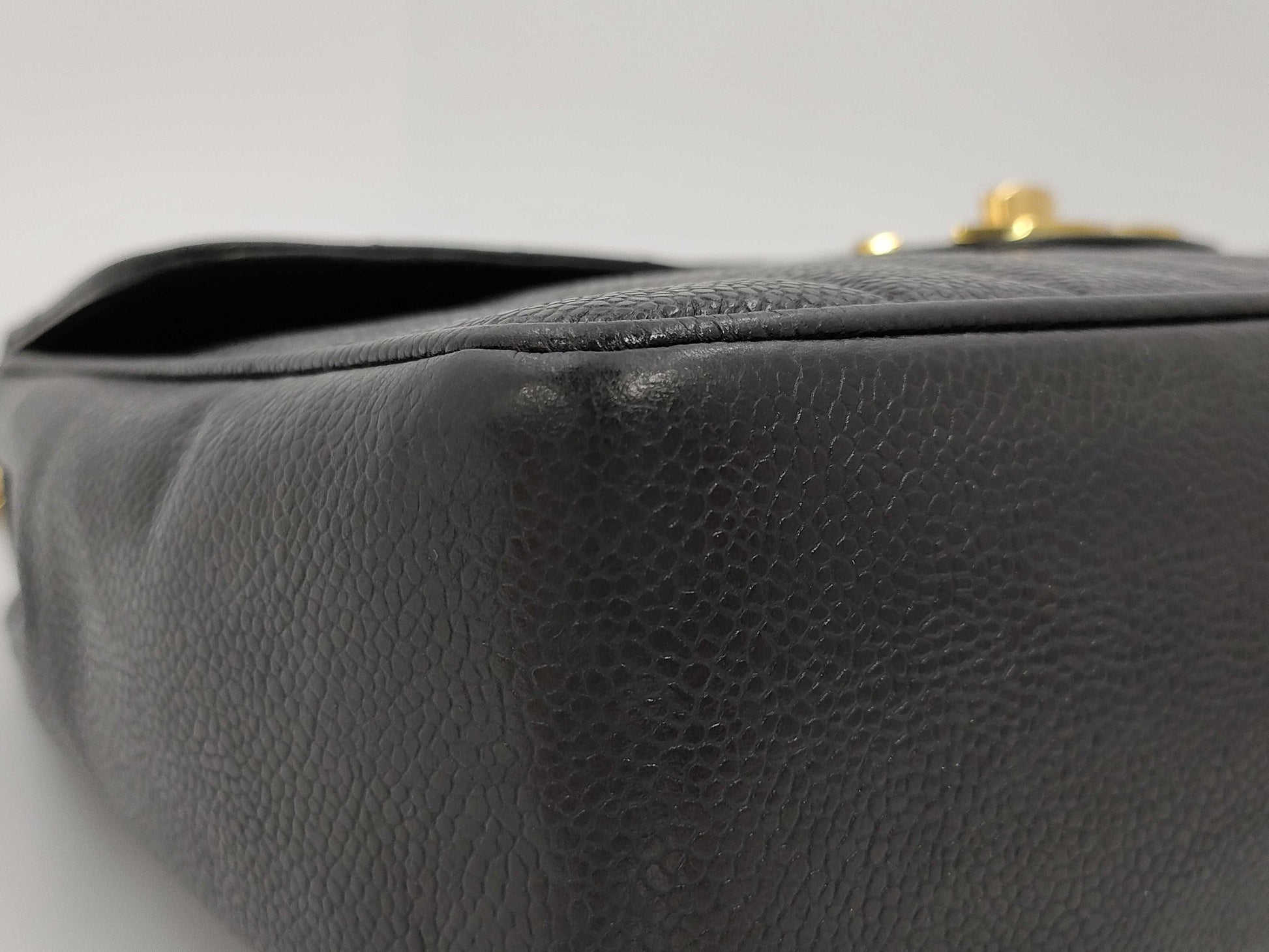 CHANEL Mademoiselle Chain Shoulder Bag with Caviar Skin