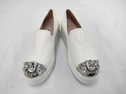 Miu Miu Beaded Slip-on Loafers, Size 36