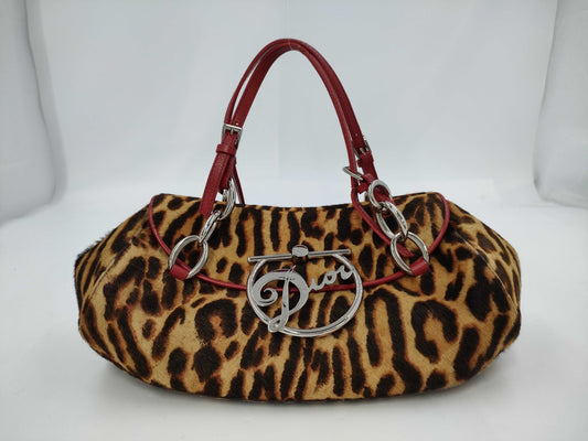 Dior Leopard Print Harako Handbag Handbag
