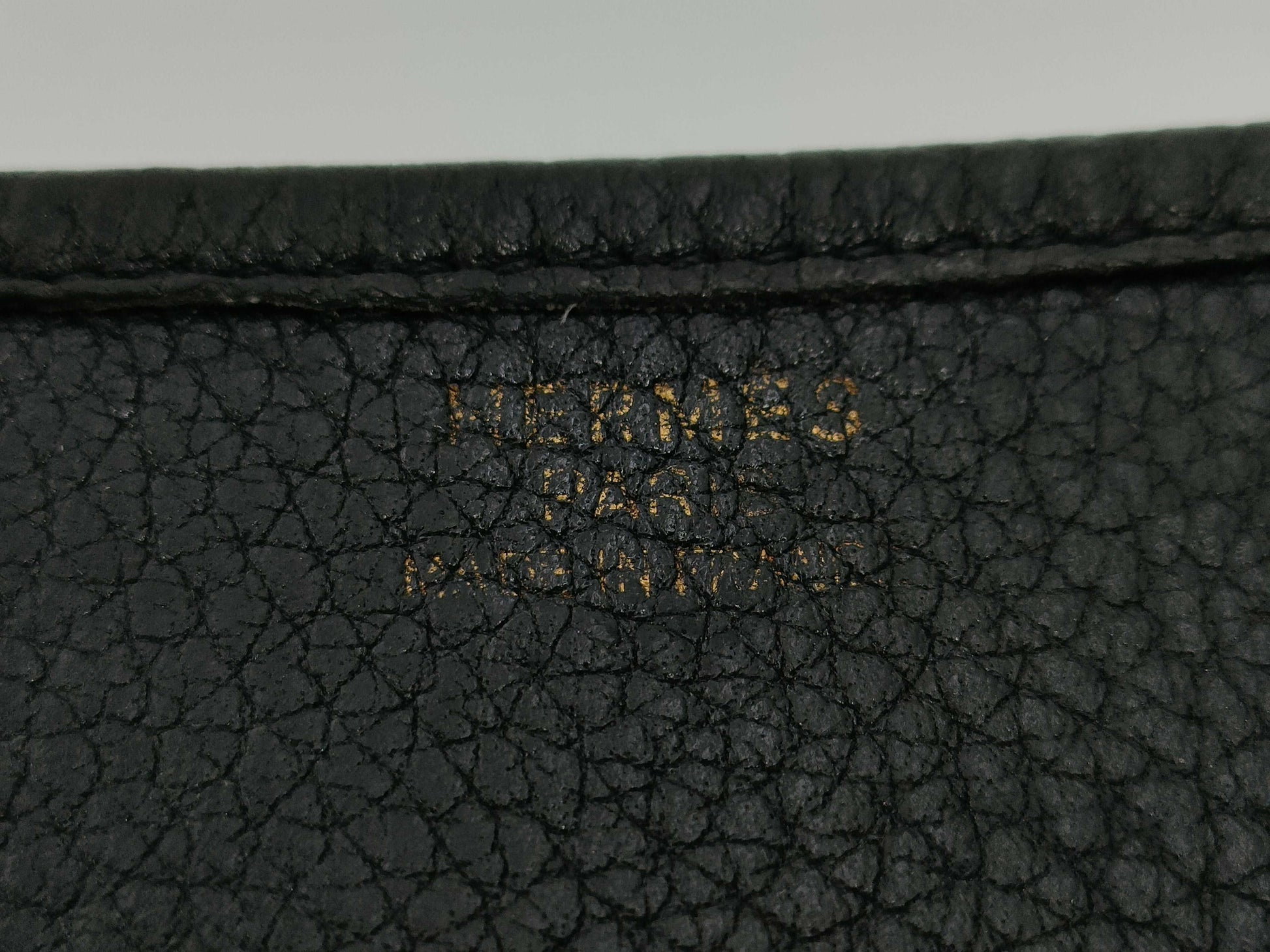 HERMES Evelyn Black Engraved Gold Hardware Shoulder Bag
