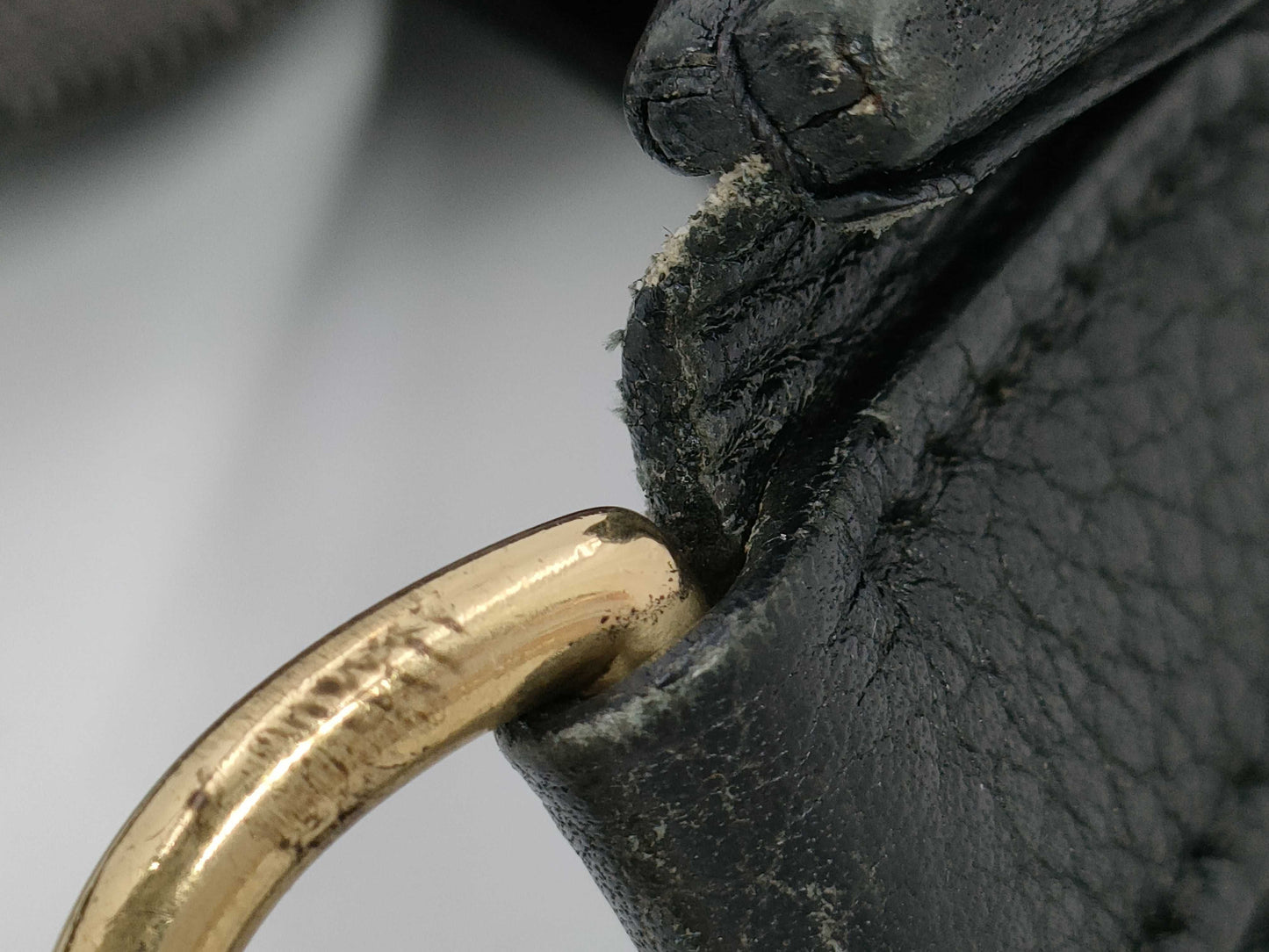HERMES Evelyn Black Engraved Gold Hardware Shoulder Bag