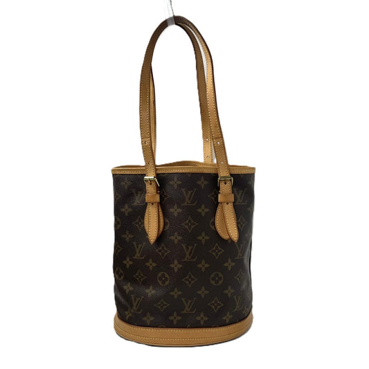 LOUIS VUITTON Monogram Bucket PM Tote Bag with Pouch