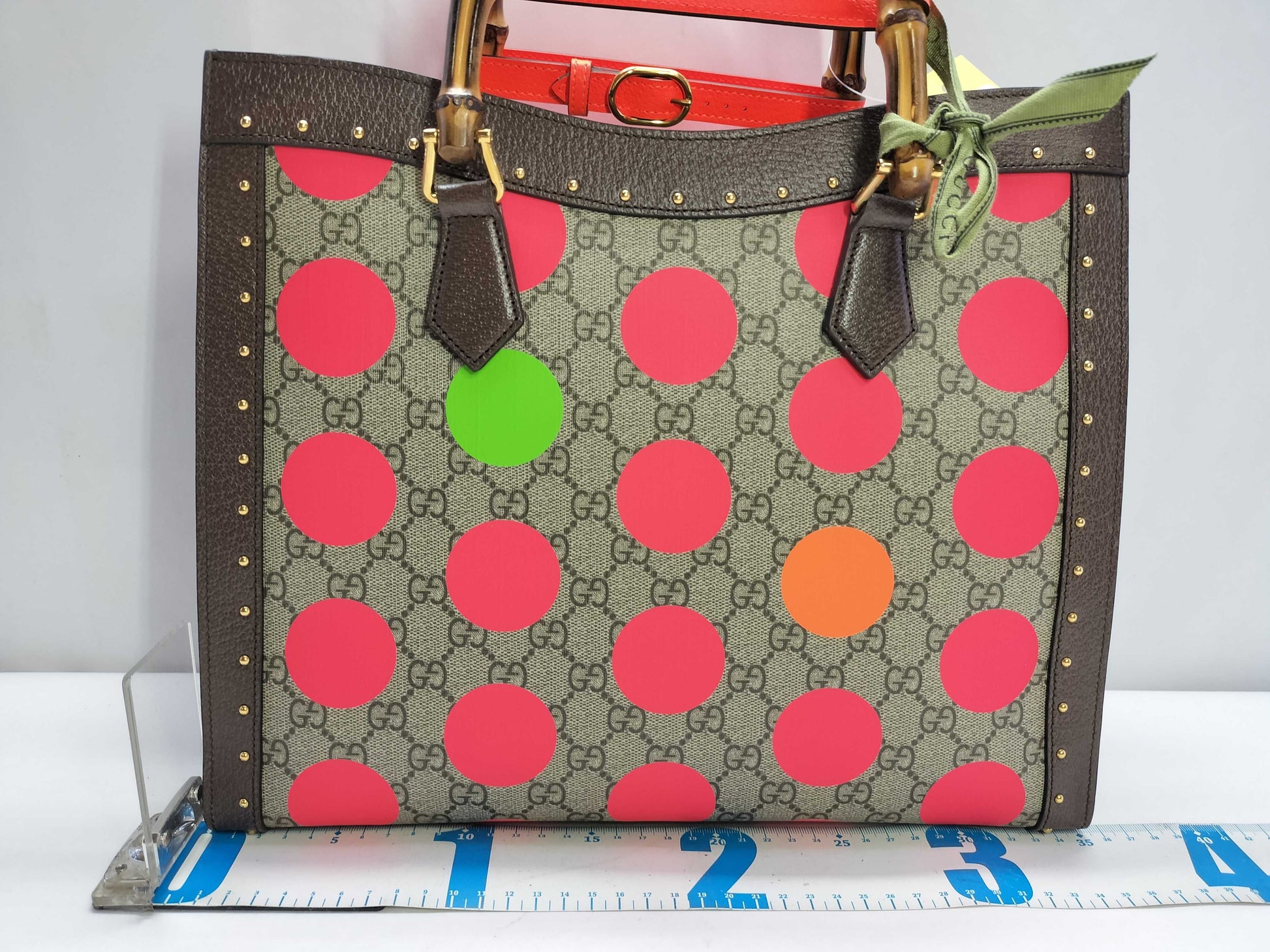 GUCCI Bamboo Diana Medium 2-Way Tote Bag with Dots, 678842