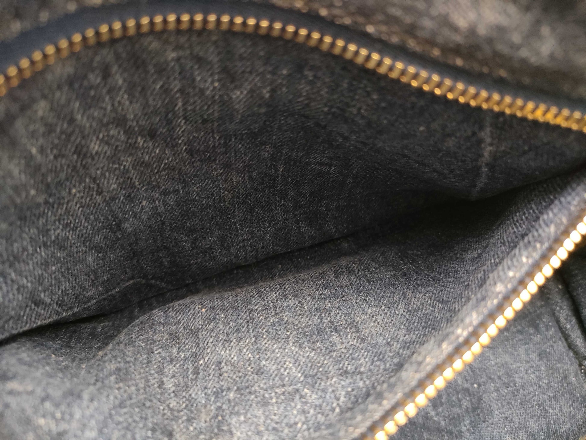 PRADA Prada Canapa Denim Handbag Shoulder Bag with Gold Triangle Logo