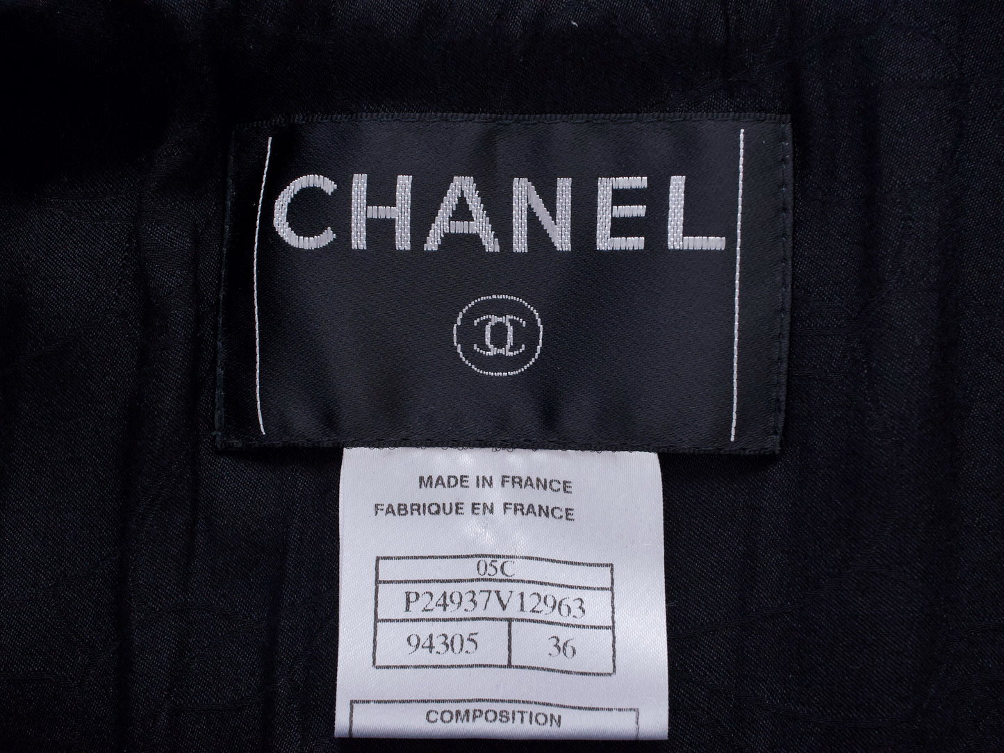 CHANEL 05C Trimmed Double Tweed Jacket, Size 36, Black, Anne Hathaway Jacket