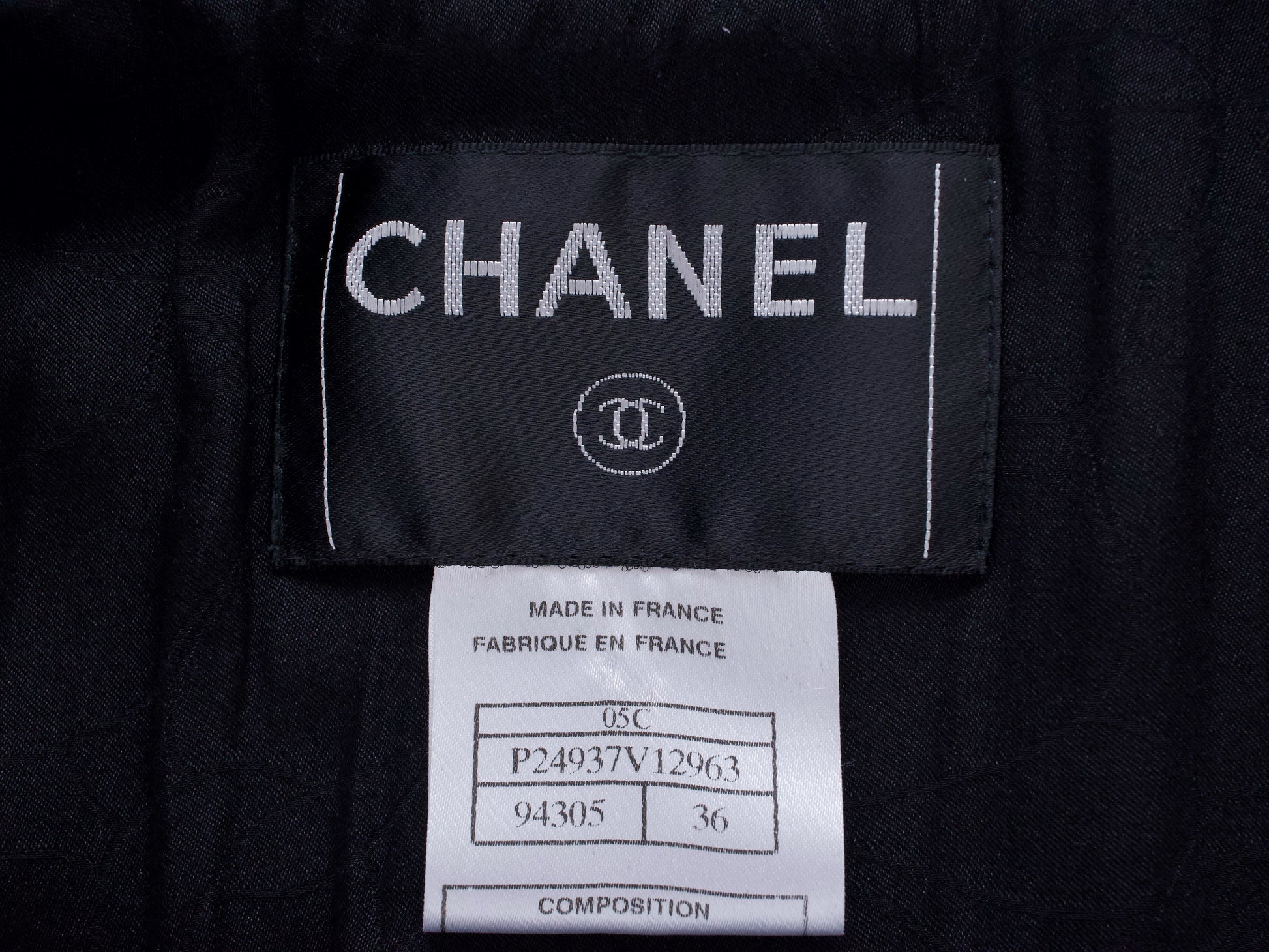 CHANEL 05C Trimmed Double Tweed Jacket, Size 36, Black, Anne Hathaway Jacket