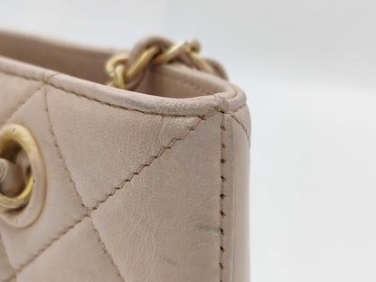 CHANEL Matelasse Pink Chain Coco Mark Handbag