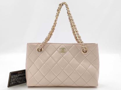CHANEL Matelasse Pink Chain Coco Mark Handbag