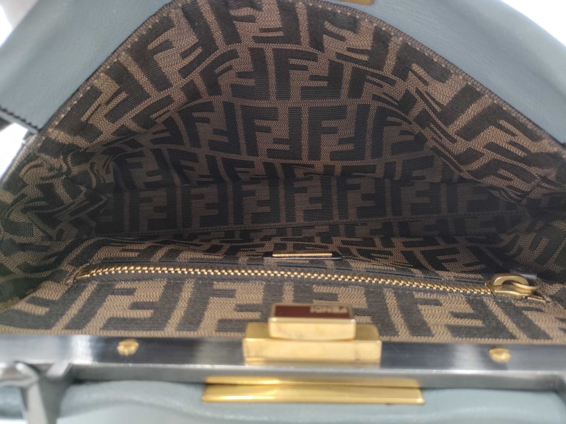 FENDI Peekaboo 2-way shoulder handbag in gray