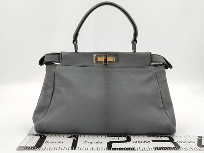 FENDI Peekaboo 2-way shoulder handbag in gray