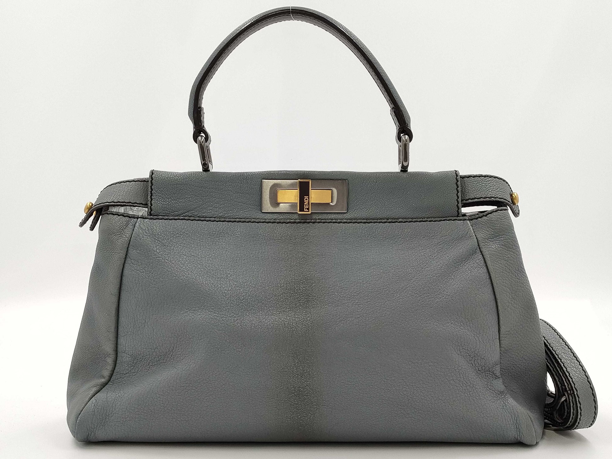 FENDI Peekaboo 2-way shoulder handbag in gray