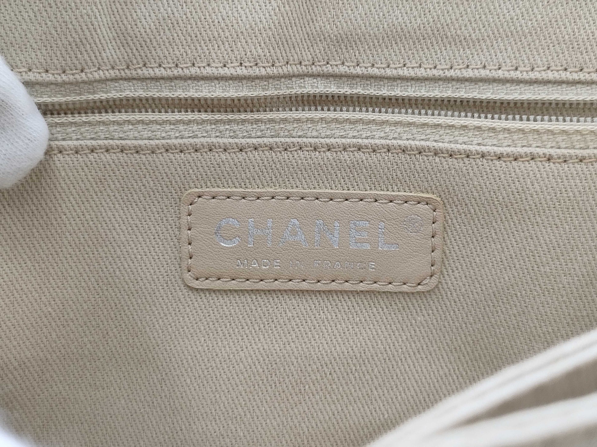 CHANEL Matelasse Caviar Leather Chain Coco Mark Beige Shoulder Bag