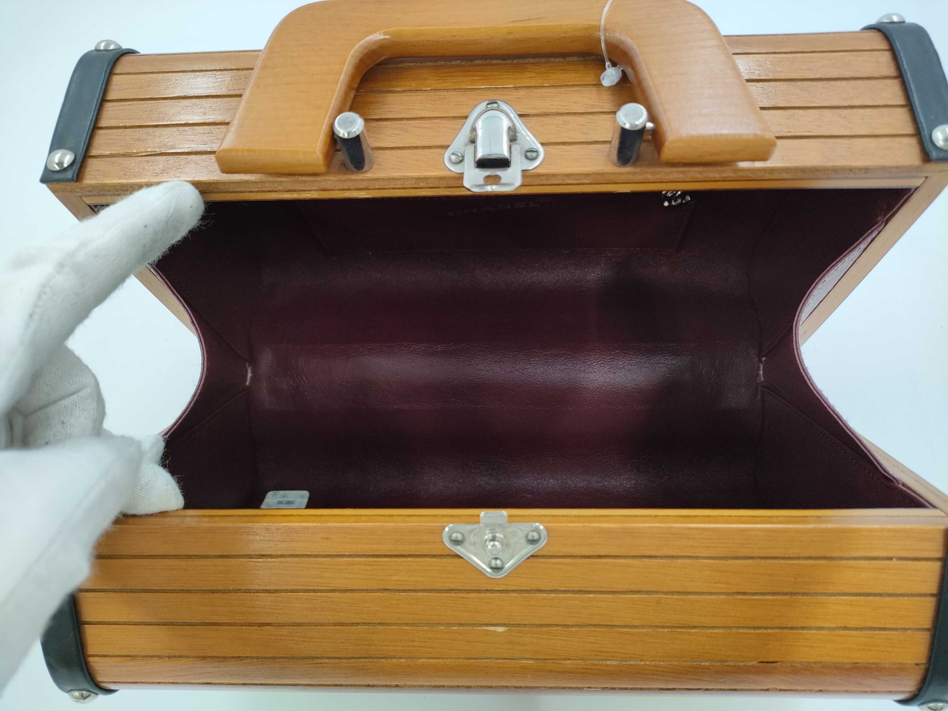 CHANEL Wood Vanity Handbag Vanity Bag