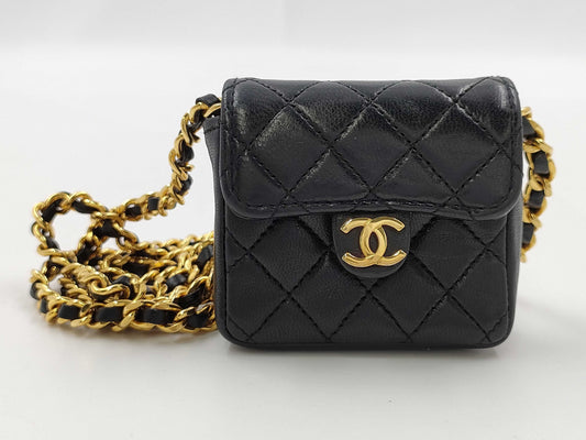 CHANEL Mini Matelasse Chain Shoulder Bag Lamb Shoulder Bag