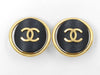 CHANEL Coco Leather Round Earrings