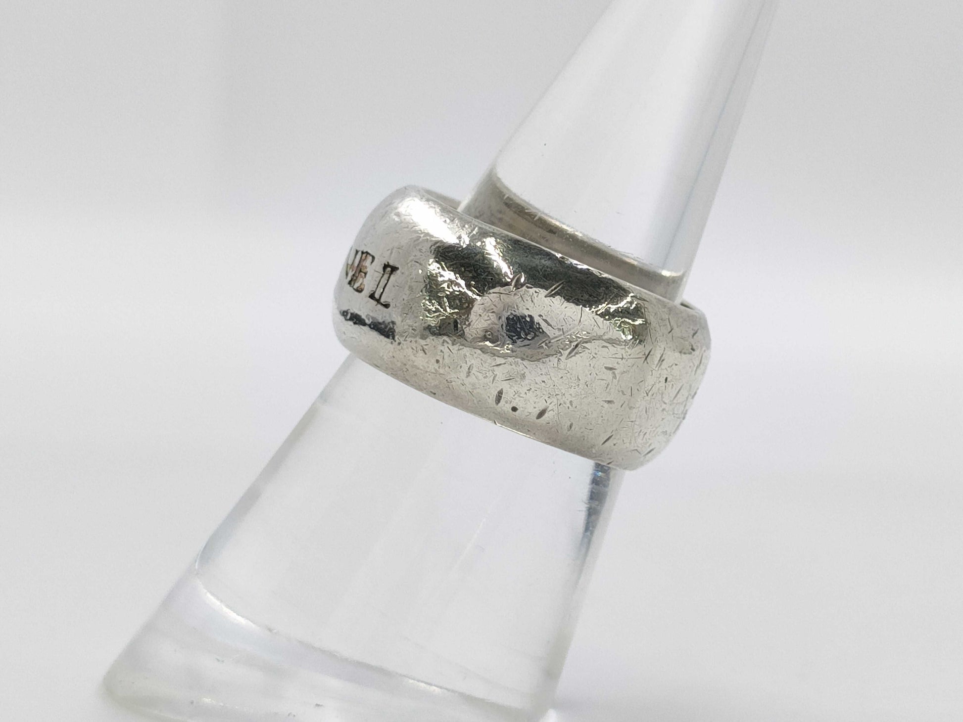 CHANEL logo ring silver ring