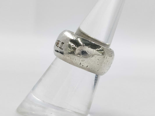CHANEL logo ring silver ring