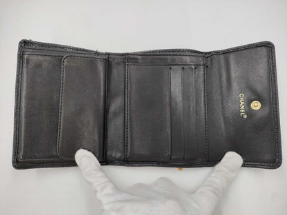 CHANEL Tri-fold Wallet Caviar Wallet
