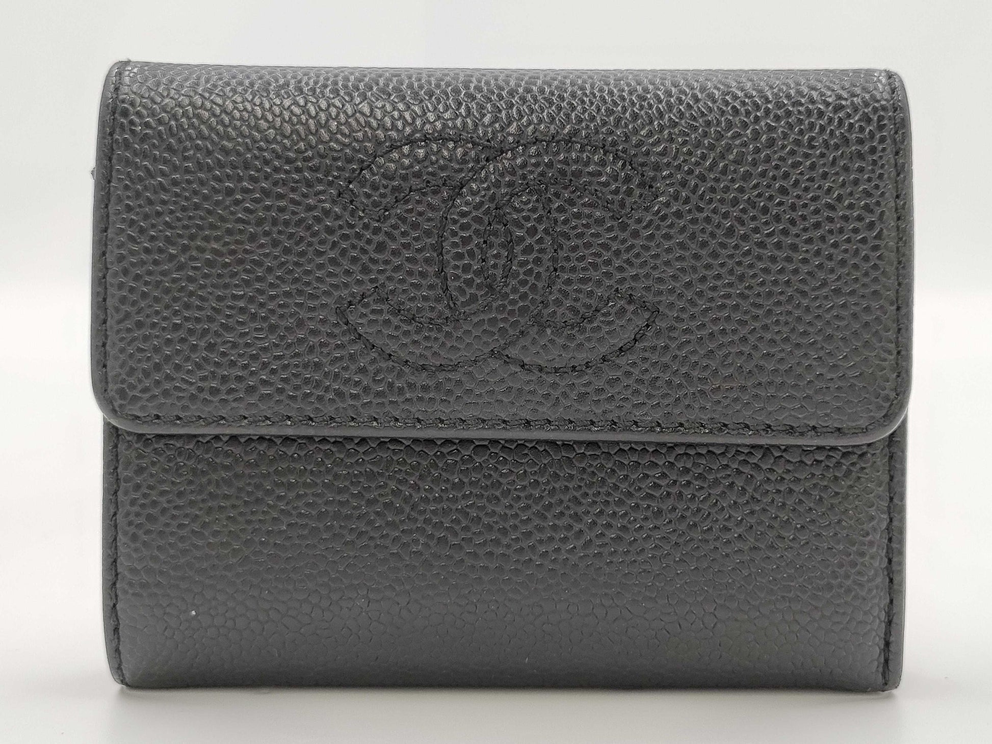 CHANEL Tri-fold Wallet Caviar Wallet