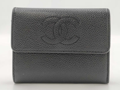 CHANEL Tri-fold Wallet Caviar Wallet
