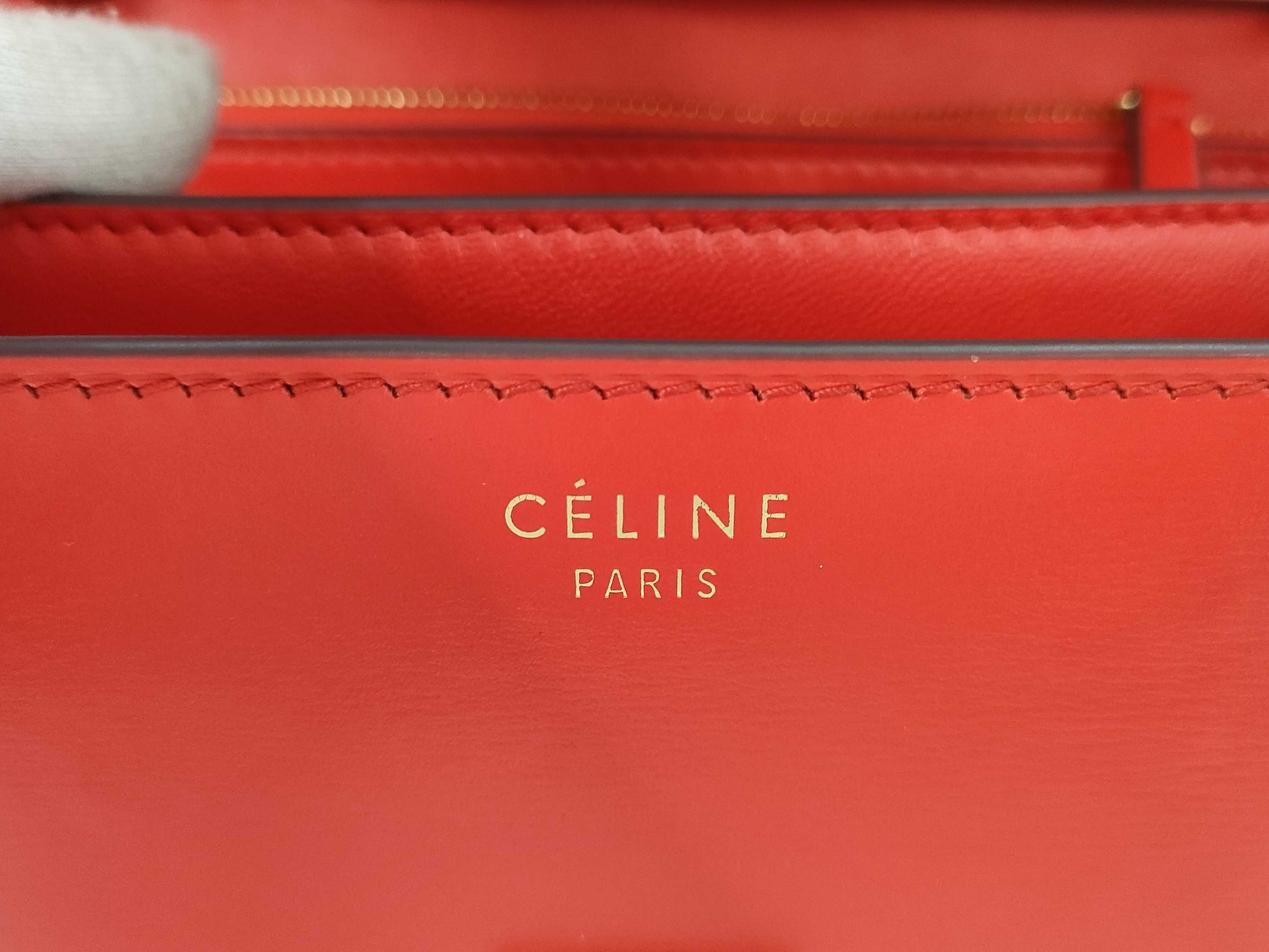 CELINE Classic Box Shoulder Bag Red Shoulder Bag