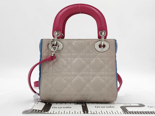 Dior Christian Dior Lady Dior Cannage Multicolor 2-way Handbag Shoulder Bag Handbag