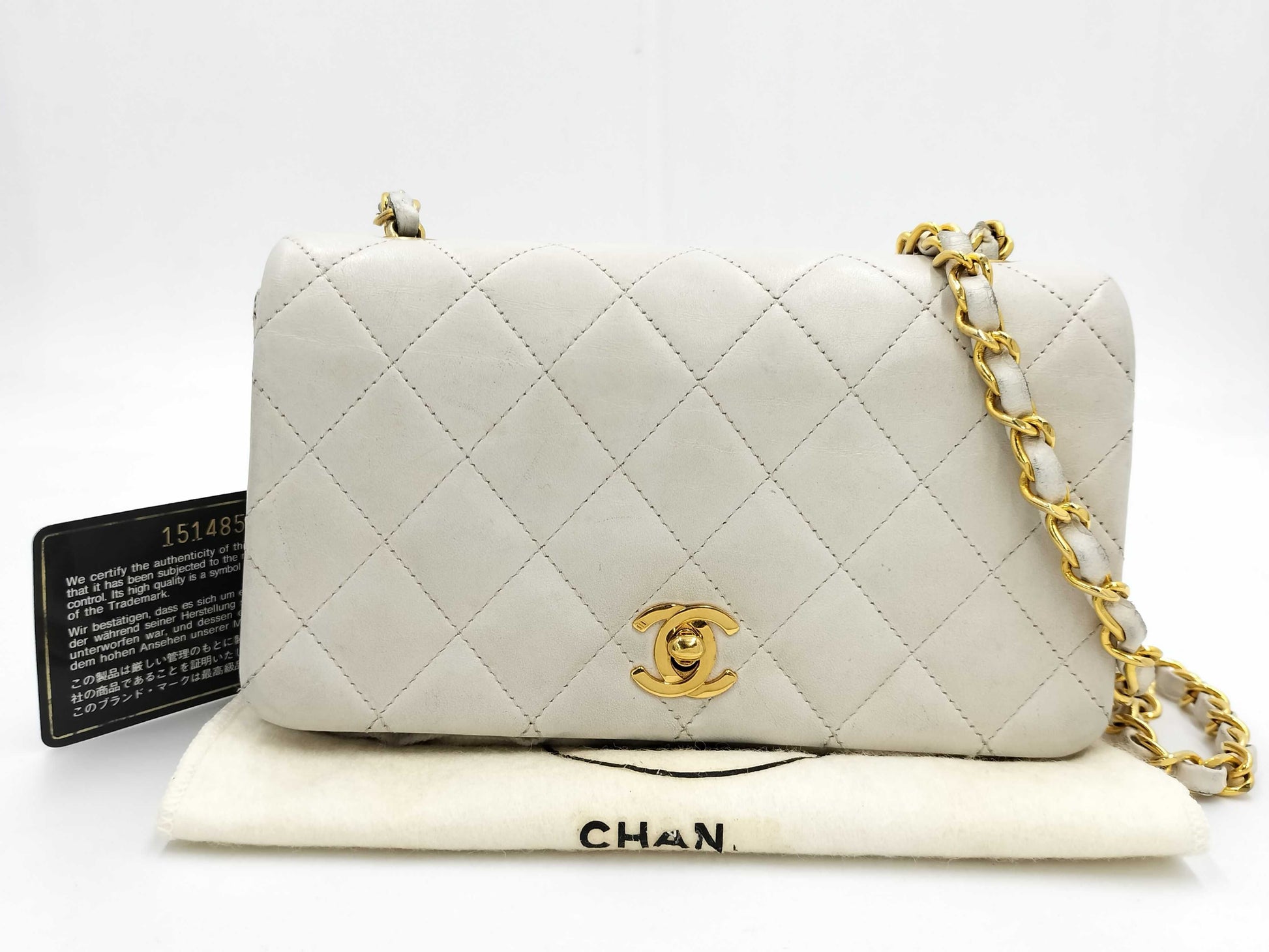 CHANEL CHANEL Matelasse Full Flap Shoulder Bag, No. 1, with Bag, Card, and Sticker