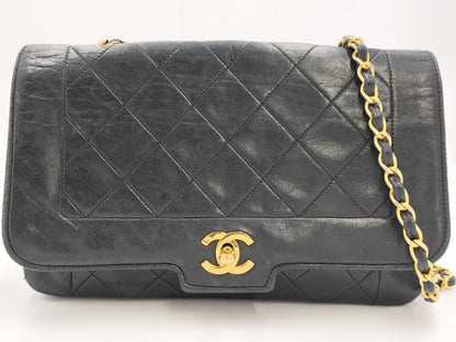 CHANEL Turnlock Matelasse Black Shoulder Bag