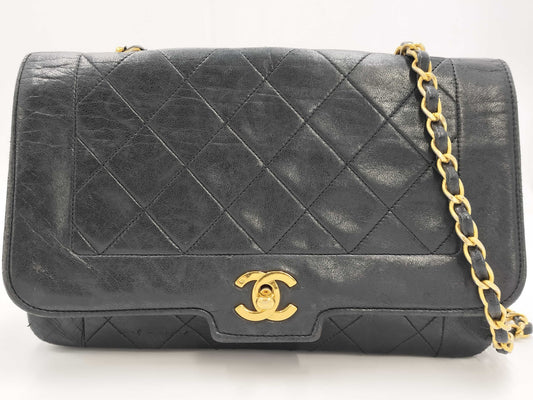 CHANEL Turnlock Matelasse Black Shoulder Bag