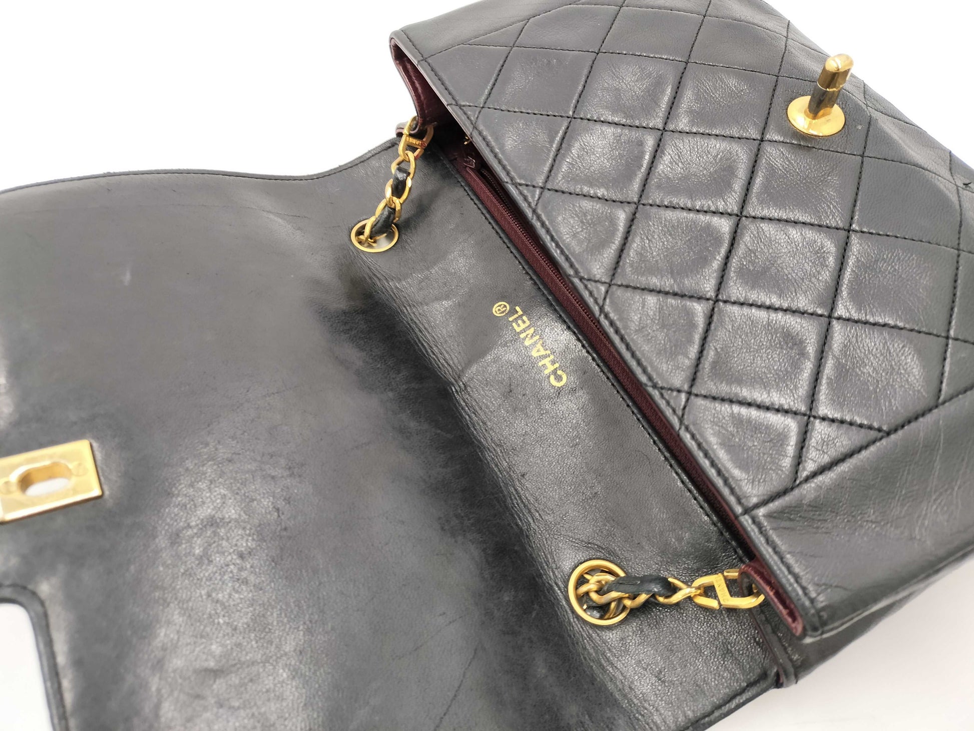 CHANEL Turnlock Matelasse Black Shoulder Bag