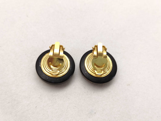 HERMES Horn Round Earrings