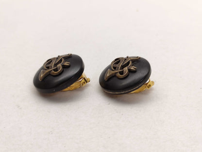 HERMES Horn Round Earrings