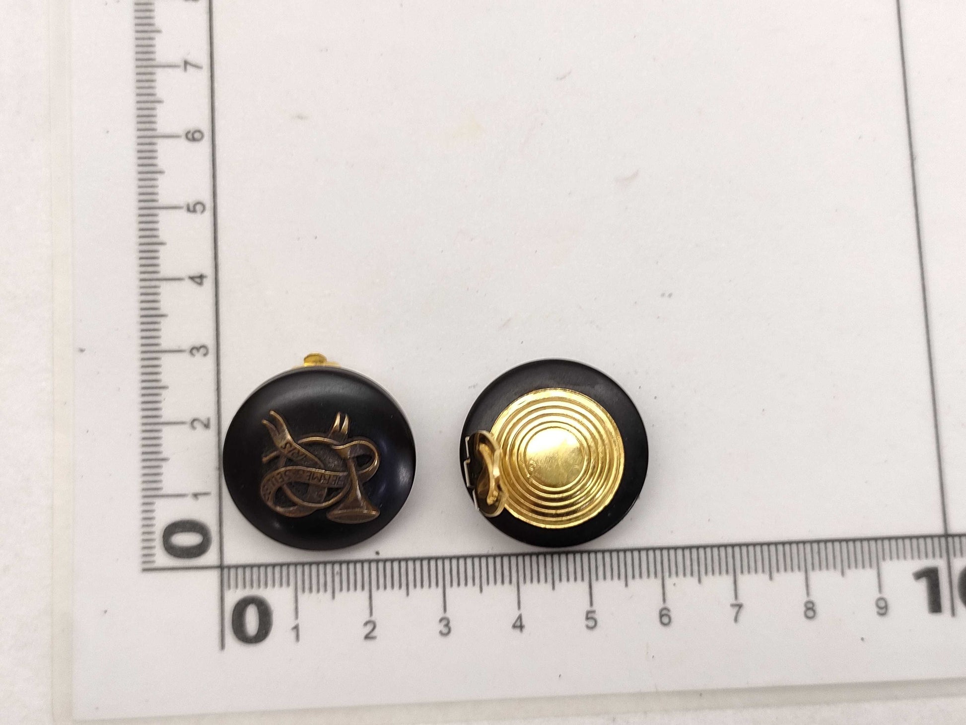 HERMES Horn Round Earrings