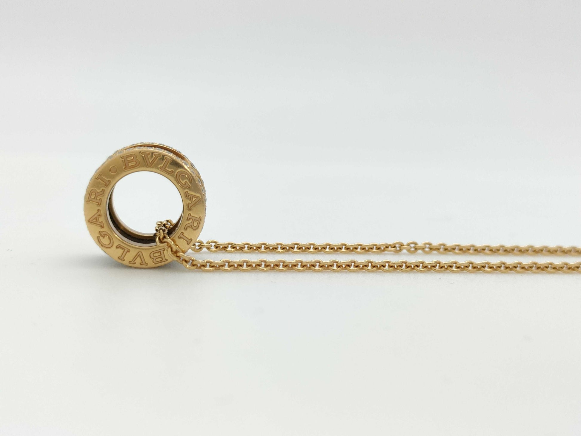 BVLGARI B.zero1 Black Ceramic Diamond Necklace in PG AU750, 12.5g 