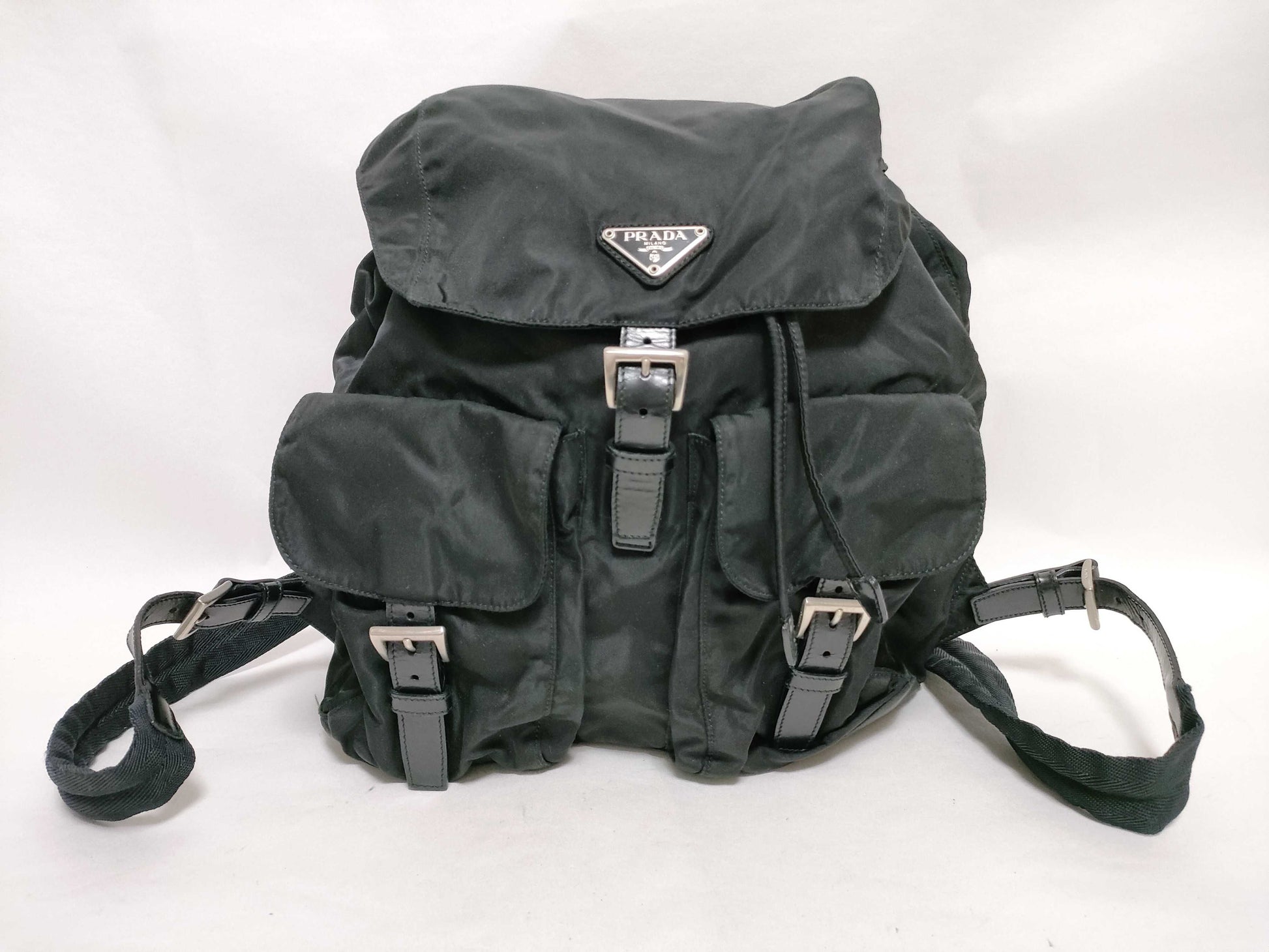 PRADA Nylon PRADA Nylon Triangle Plate Logo Backpack