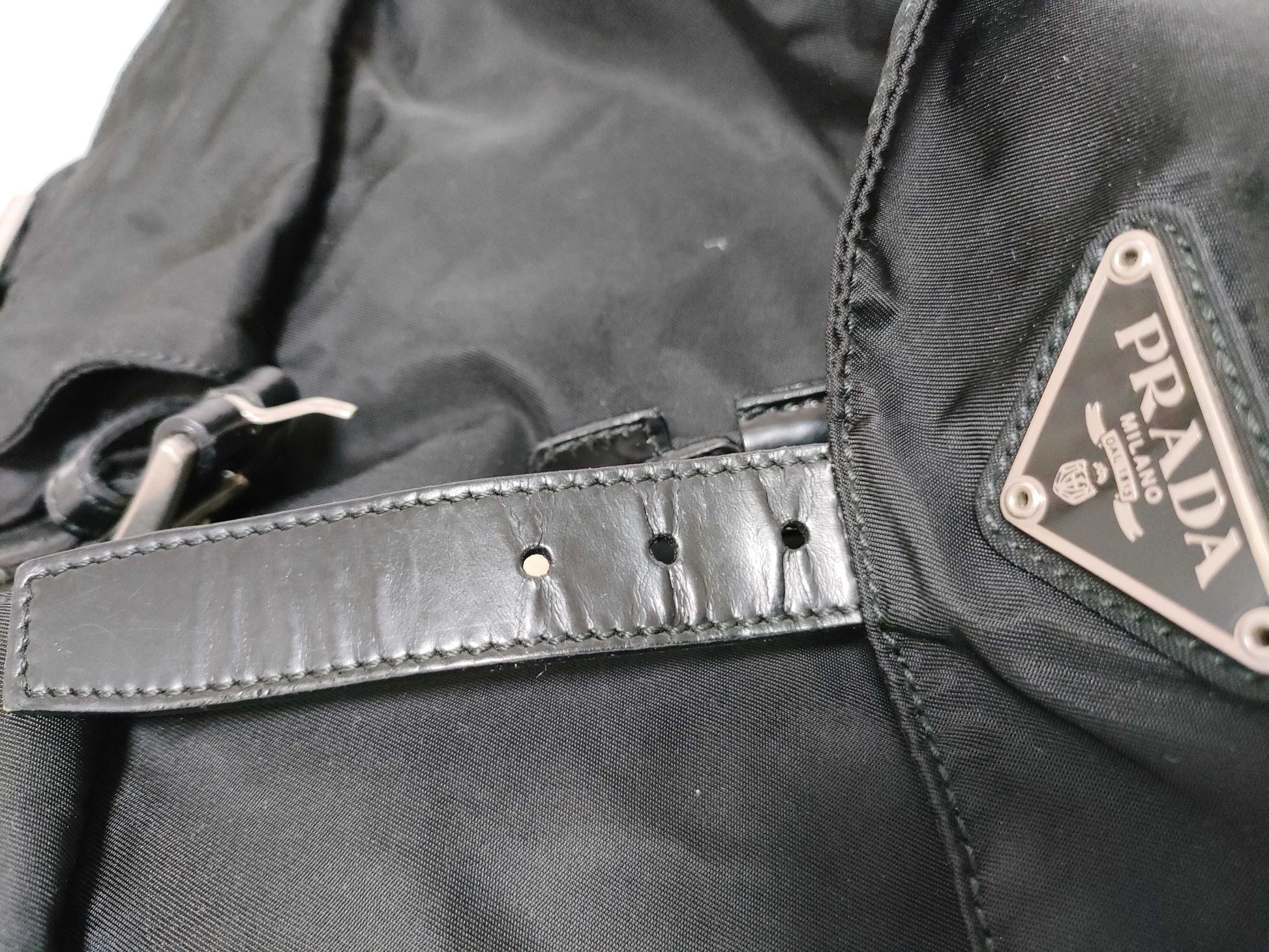 PRADA Nylon PRADA Nylon Triangle Plate Logo Backpack