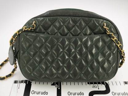 CHANEL CHANEL Matelasse Shoulder Bag Green with Seal