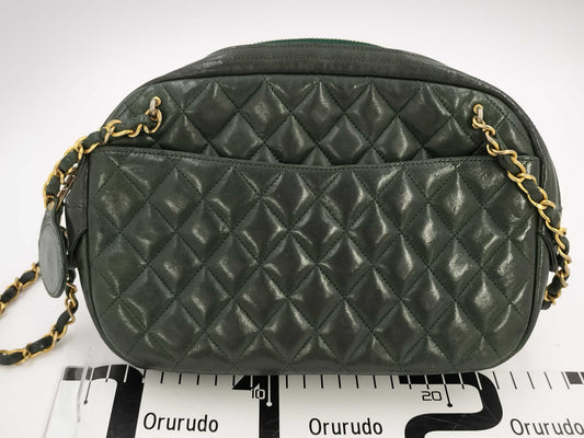 CHANEL CHANEL Matelasse Shoulder Bag Green with Seal