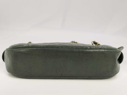 CHANEL CHANEL Matelasse Shoulder Bag Green with Seal