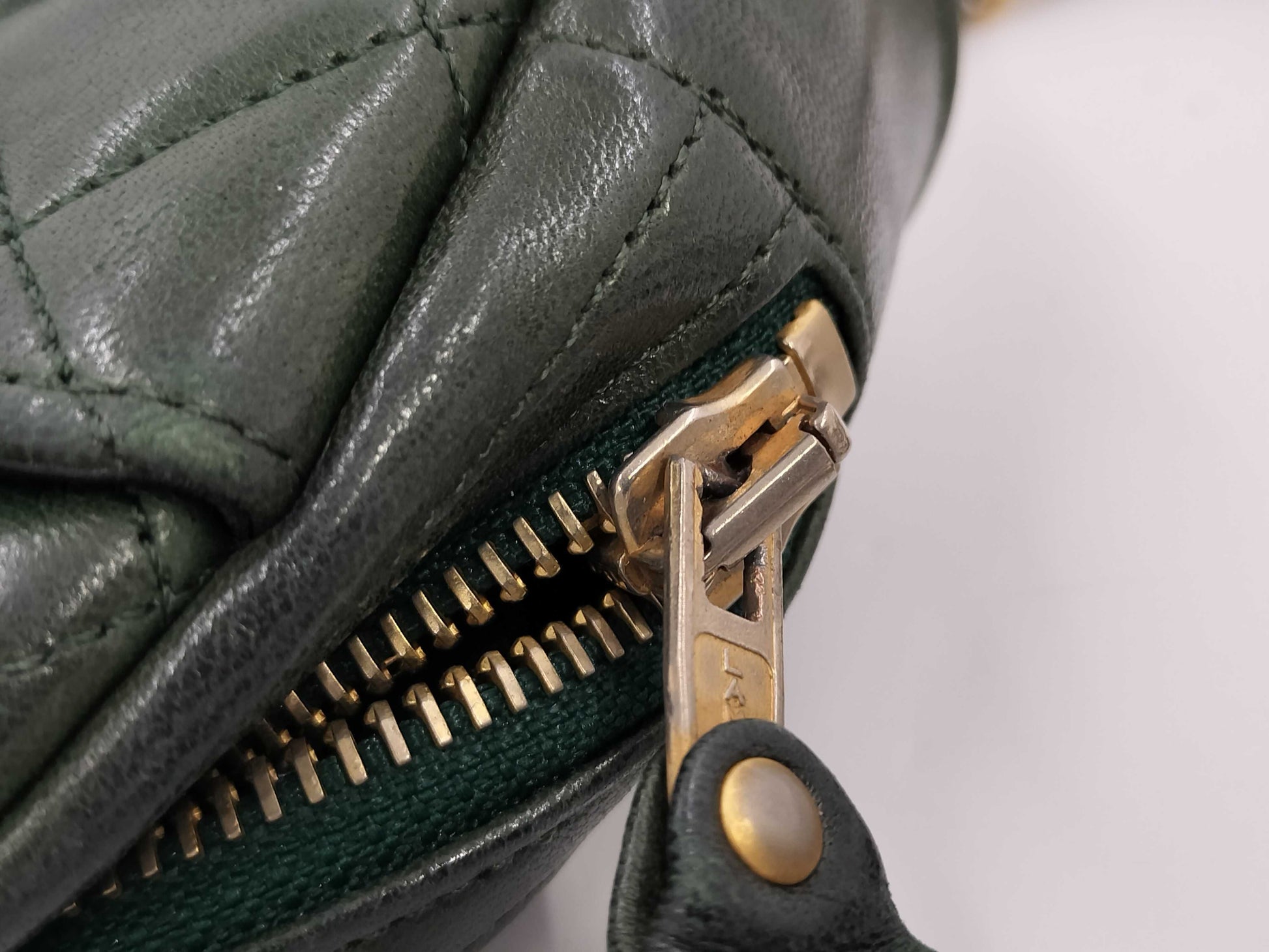 CHANEL CHANEL Matelasse Shoulder Bag Green with Seal