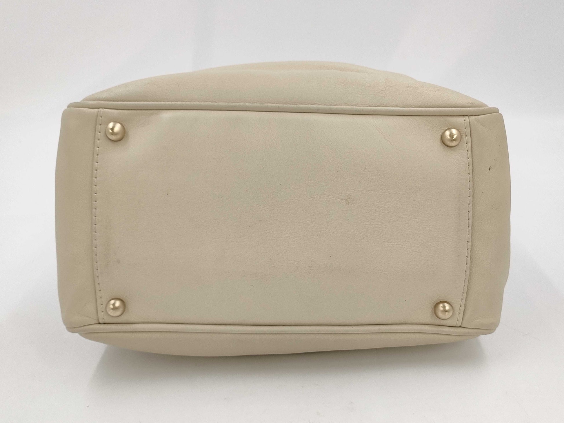 CHANEL Camellia Lambskin Tote Bag in White with CHANEL Logo Sticker