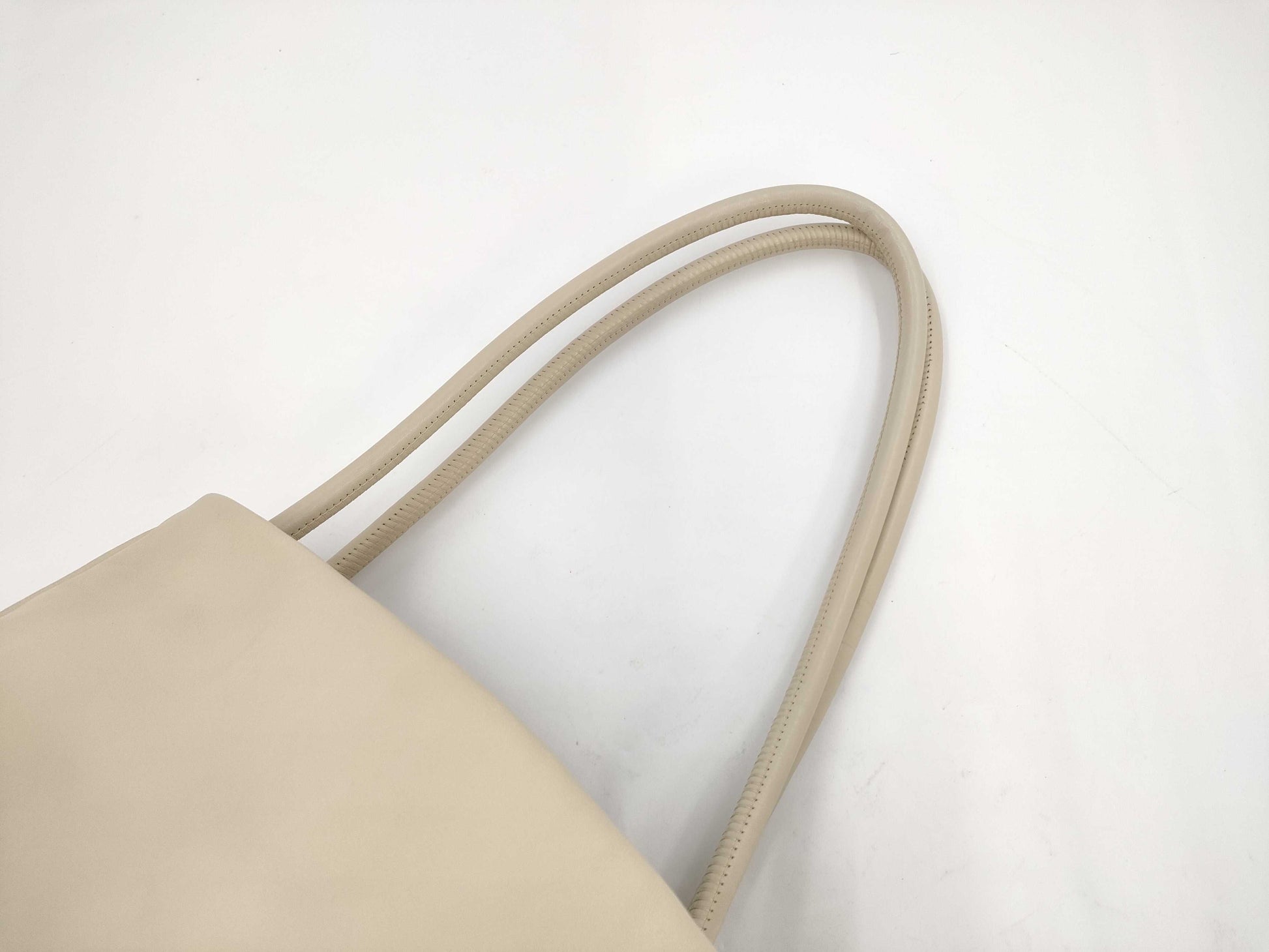 CHANEL Camellia Lambskin Tote Bag in White with CHANEL Logo Sticker