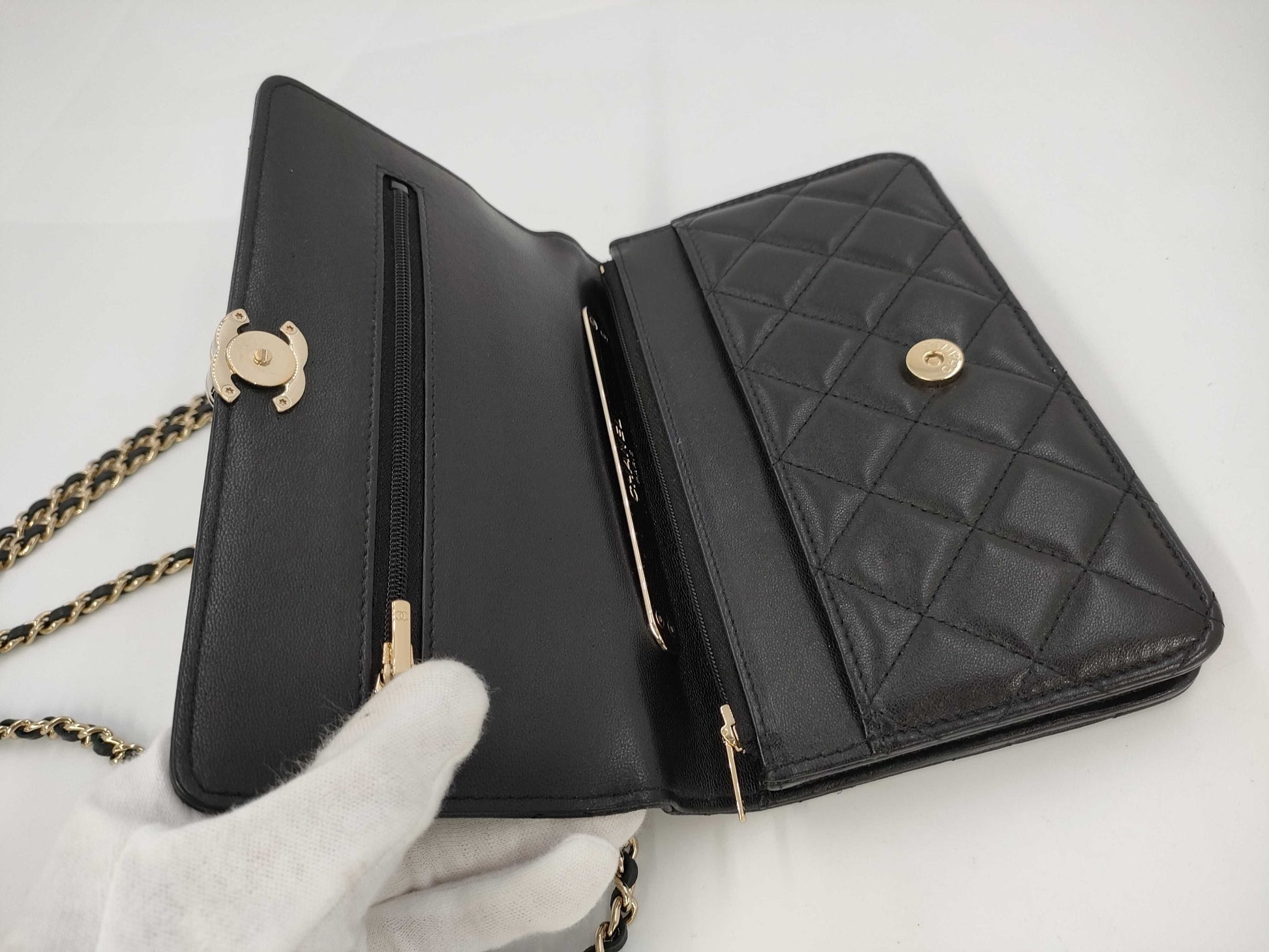 CHANEL CHANEL Lamb Mini Matelasse Shoulder Bag with Handle and Chain, Serial Number Plate Included