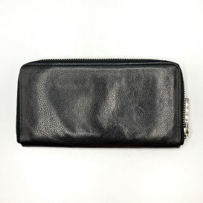 Christian Louboutin Studded Leather Round Zip Long Wallet in Black