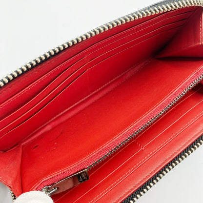 Christian Louboutin Studded Leather Round Zip Long Wallet in Black